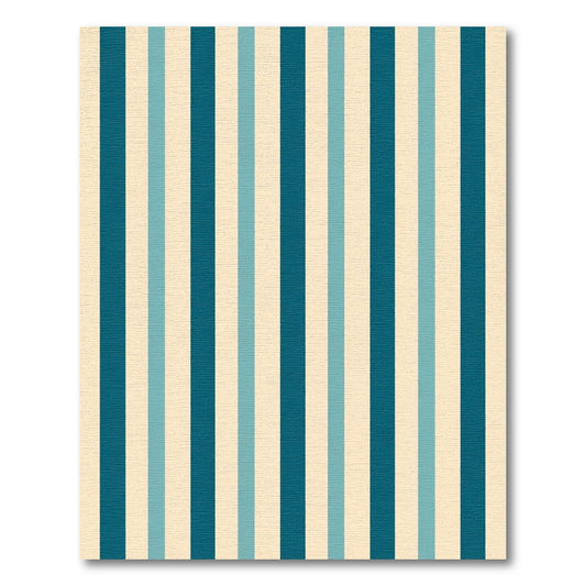 Aqua Teal Cream Stripe Rug