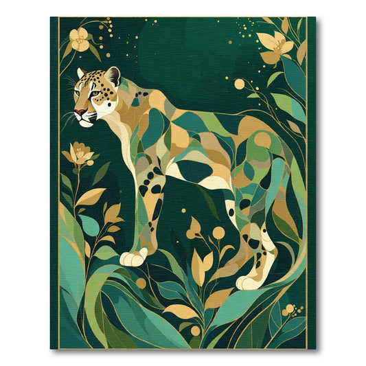 Emerald Jungle Jaguar Mosaic Rug
