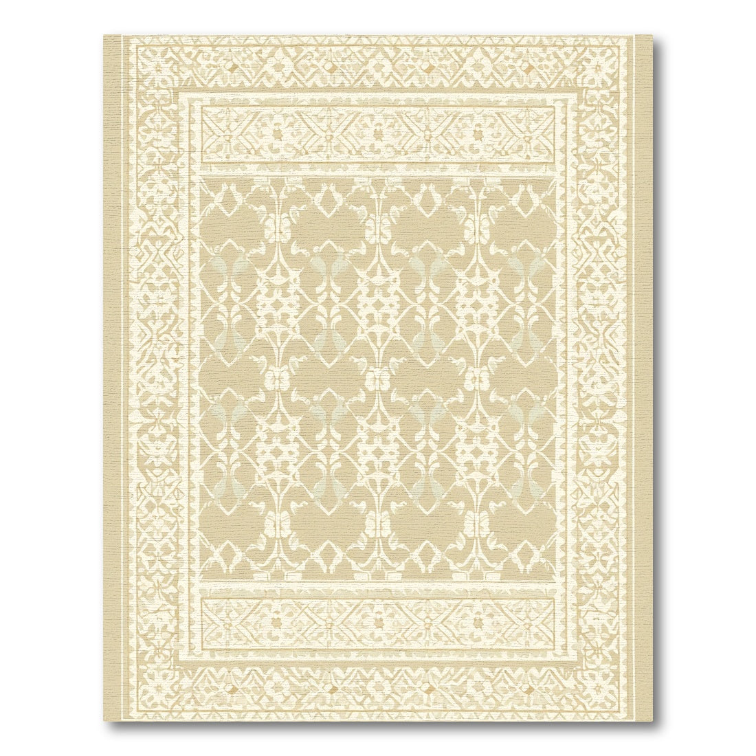 Classic Beige Ornate Medallion Rug
