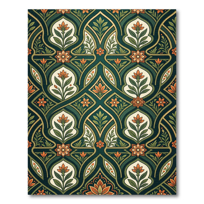 Emerald Verdant Floral Ornate Archwork Rug