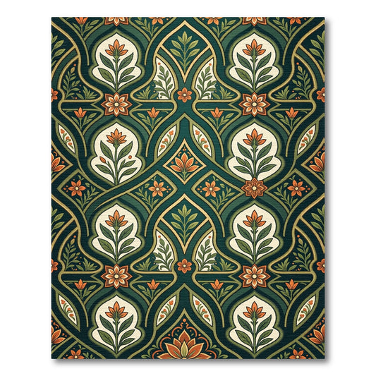 Emerald Verdant Floral Ornate Archwork Rug