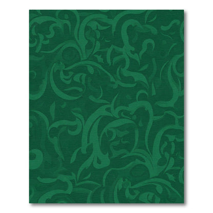 Deep Forest Swirl Scrollwork Rug