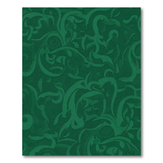 Deep Forest Swirl Scrollwork Rug