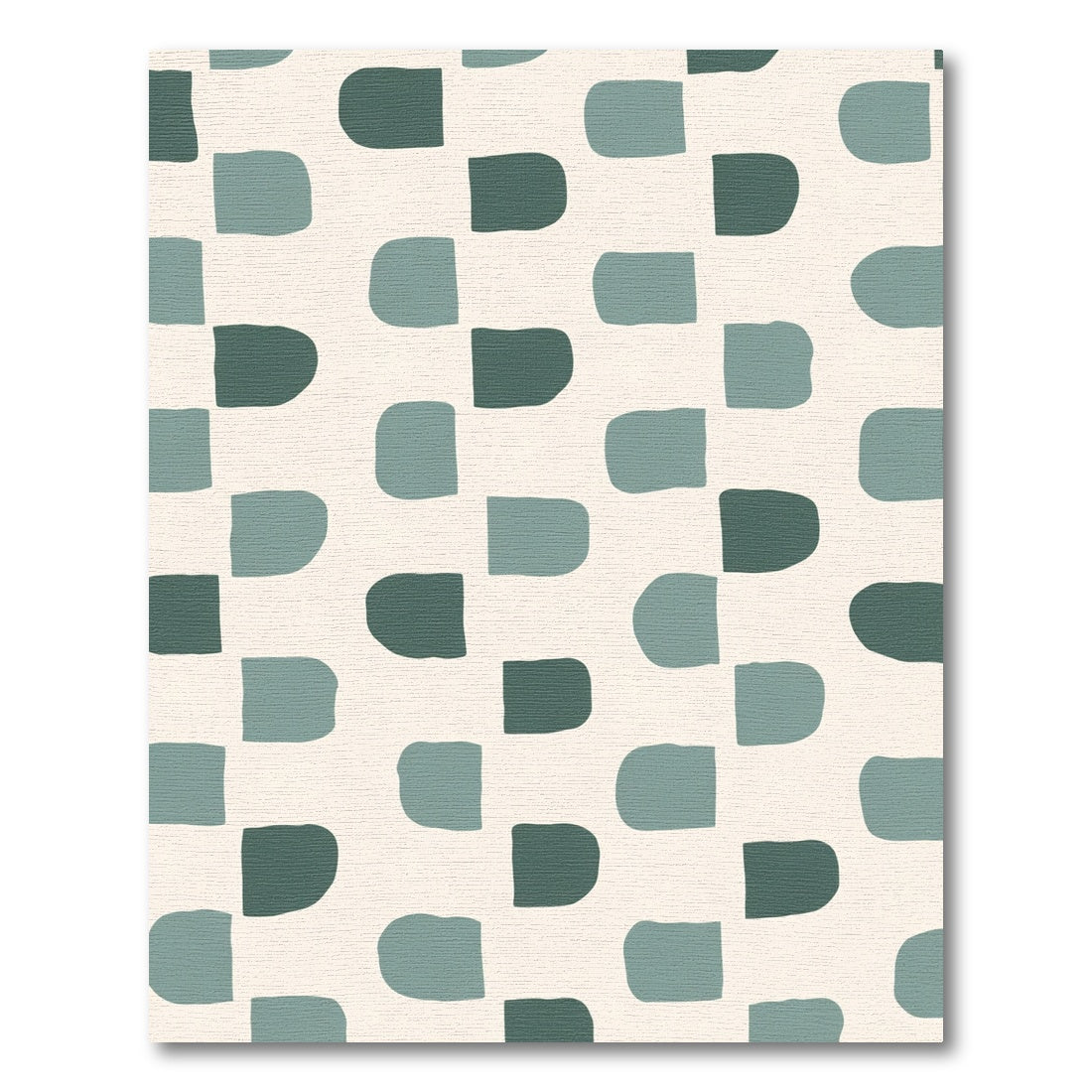 Modern Teal Rounded Squares Arrangement Rug