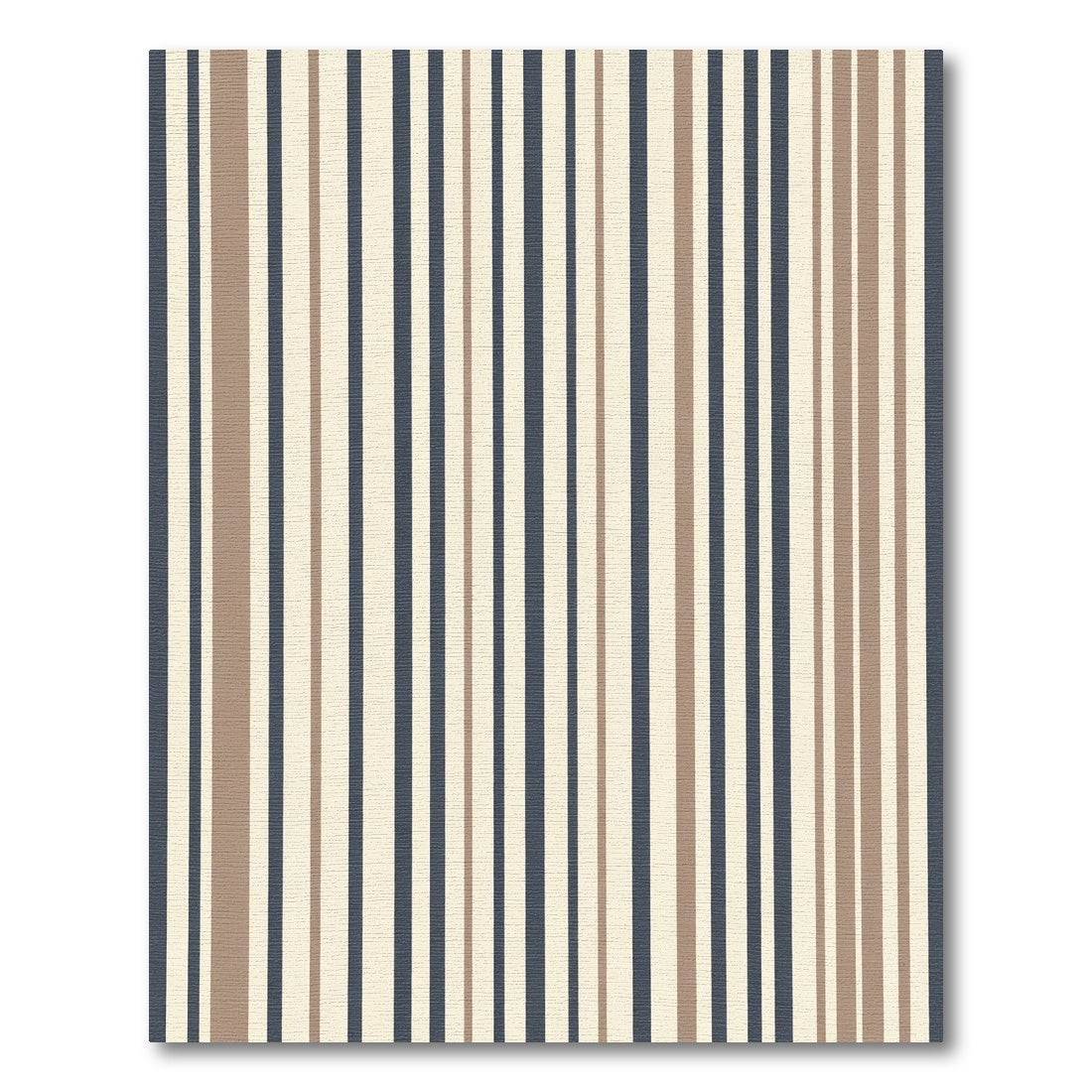 Earthy Blue Cream Vertical Stripe Rug