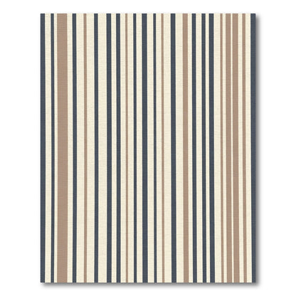 Earthy Blue Cream Vertical Stripe Rug