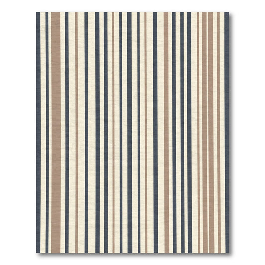 Earthy Blue Cream Vertical Stripe Rug