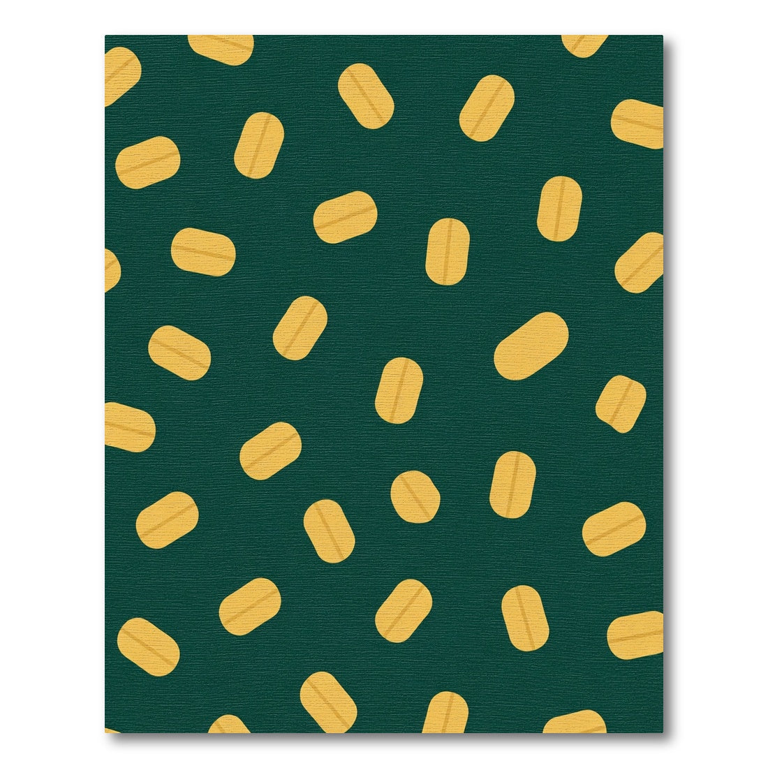 Deep Green Scattered Golden Ovals Rug