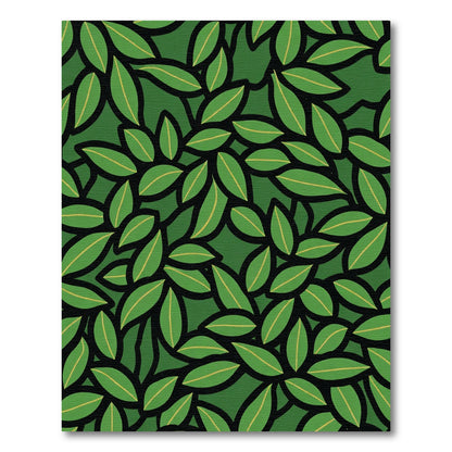 Vibrant Green Leafy Foliage Rug