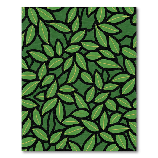 Vibrant Green Leafy Foliage Rug