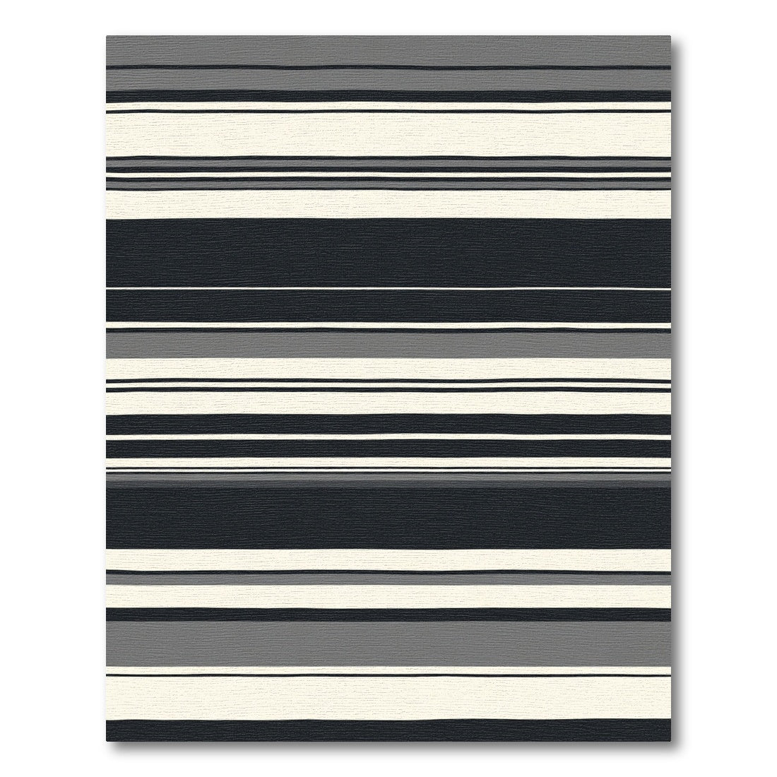 Modern Charcoal Gray Horizontal Stripe Rug