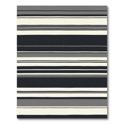Modern Charcoal Gray Horizontal Stripe Rug