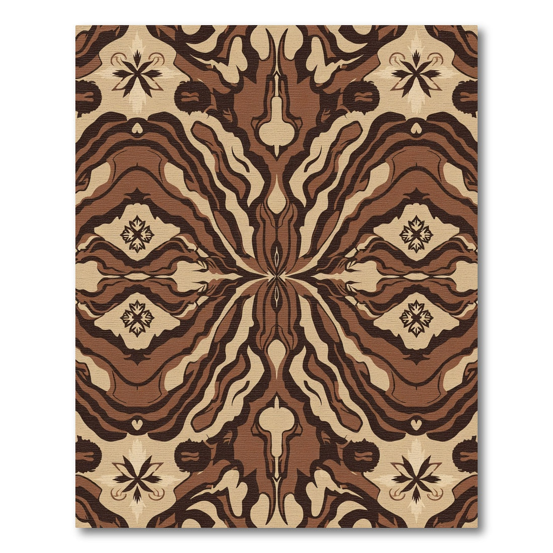 Brown Earth Tones Symmetrical medallion Rug