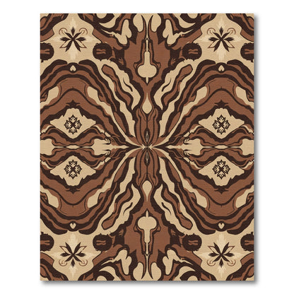 Brown Earth Tones Symmetrical medallion Rug