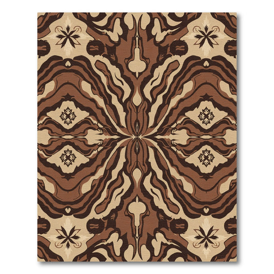 Brown Earth Tones Symmetrical medallion Rug