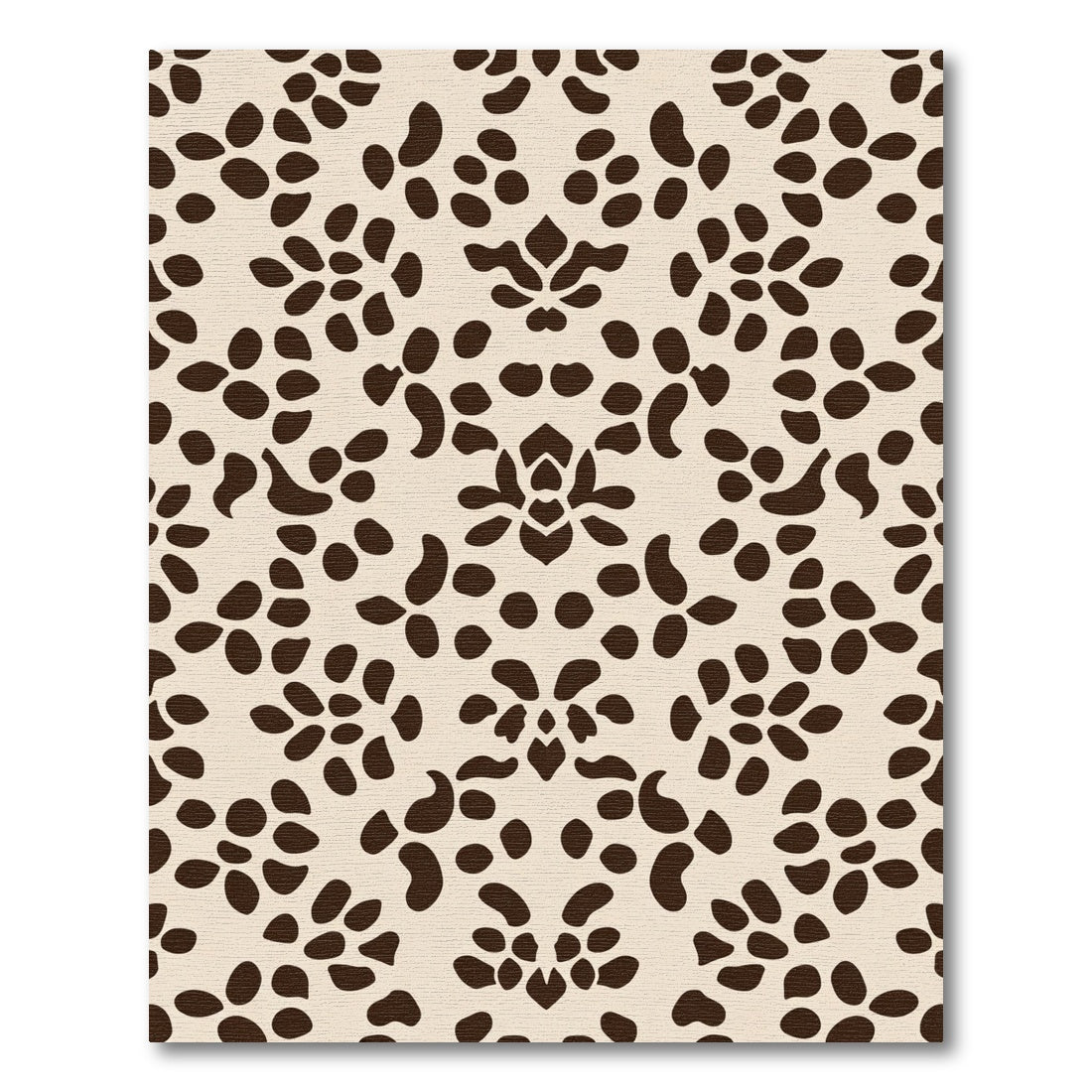 Cream Brown Organic Medallion Rug