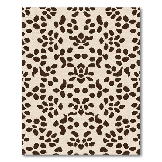 Cream Brown Organic Medallion Rug