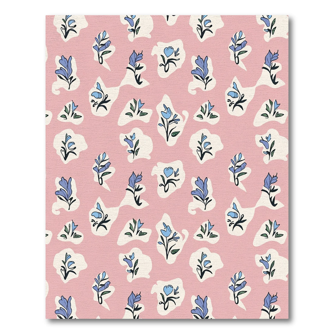 Whimsical Blue Floral Pastel Clouds Rug