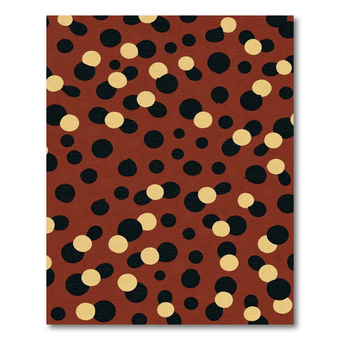 Golden Black Circles Scatter Rug