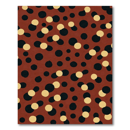 Golden Black Circles Scatter Rug