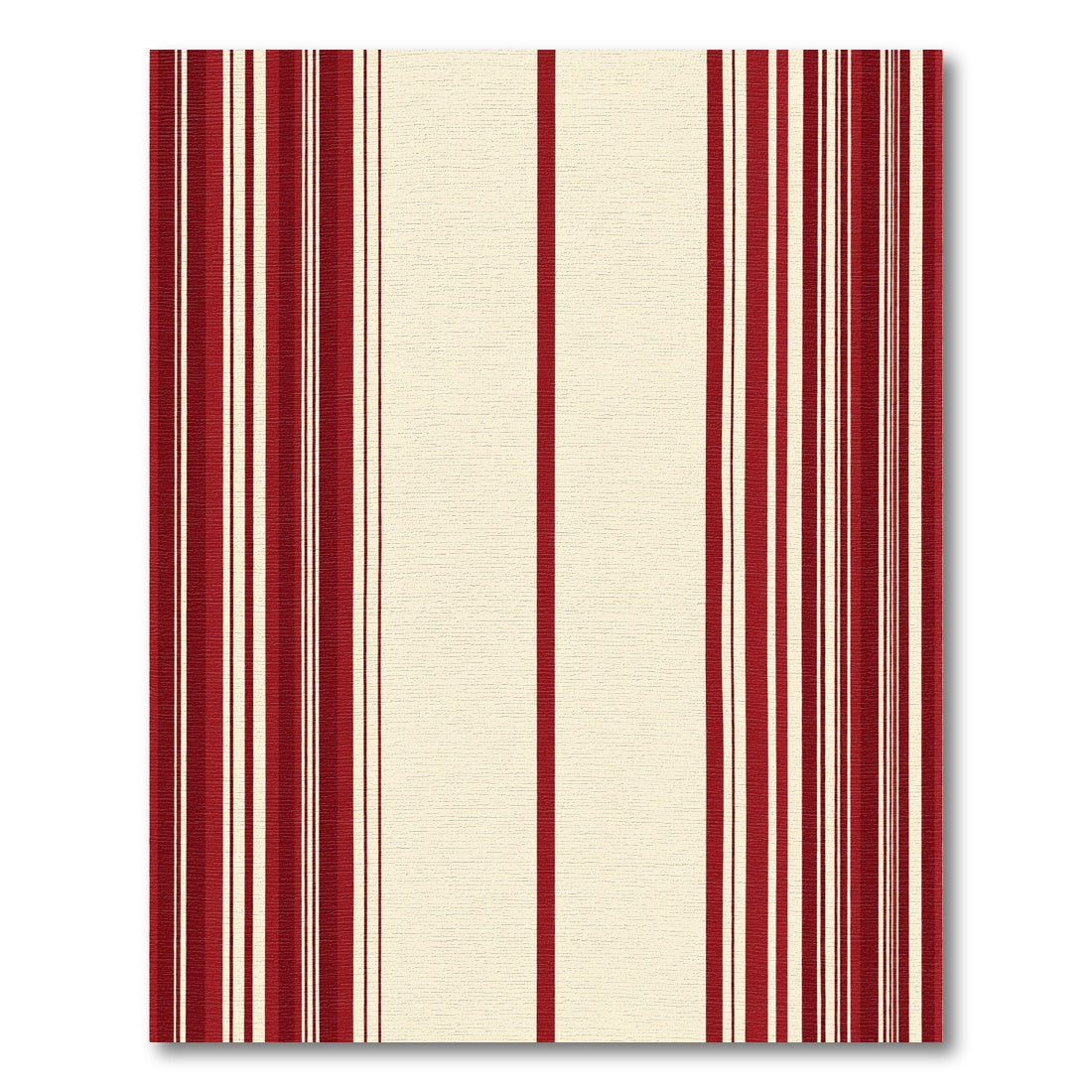 Bold Crimson Cream Stripe Rug