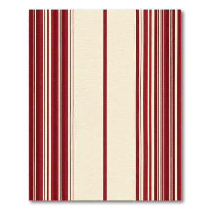 Bold Crimson Cream Stripe Rug