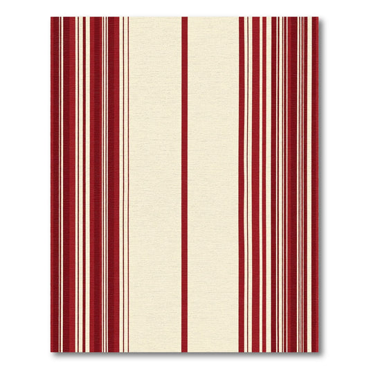 Bold Crimson Cream Stripe Rug