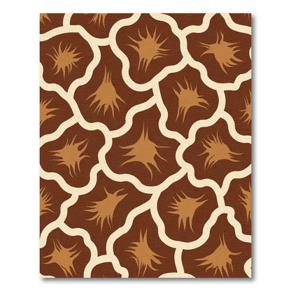 Brown beige giraffe print abstract Rug
