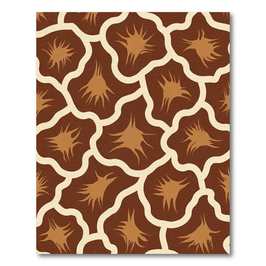 Brown beige giraffe print abstract Rug