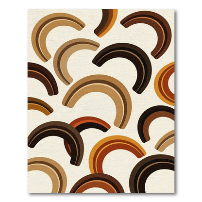 Vintage Earth Tone Arc Pattern Rug