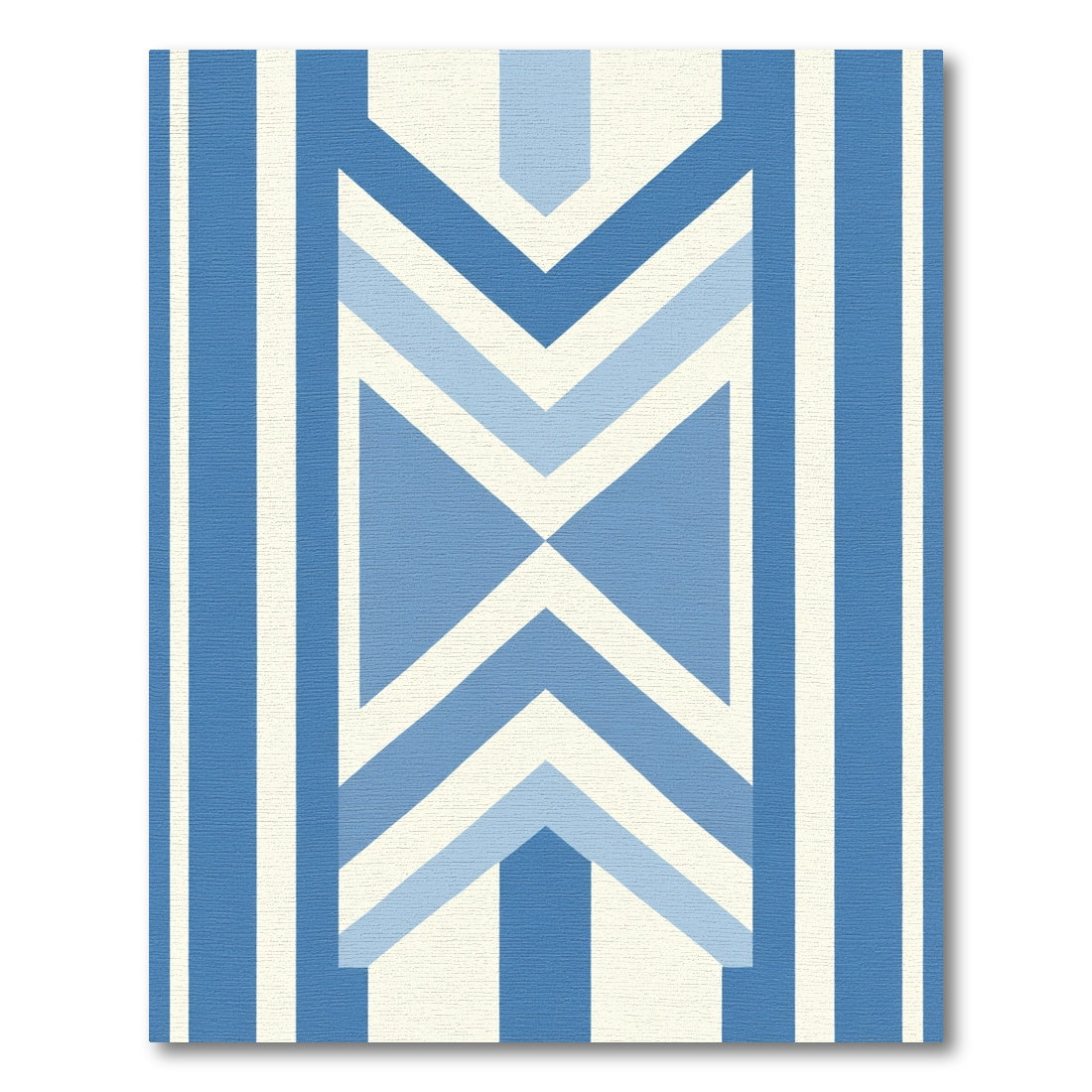Modern Blue Chevron Stripe Geometric Rug