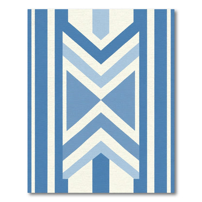 Modern Blue Chevron Stripe Geometric Rug