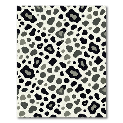 Monochromatic Spotted Animal Print Rug