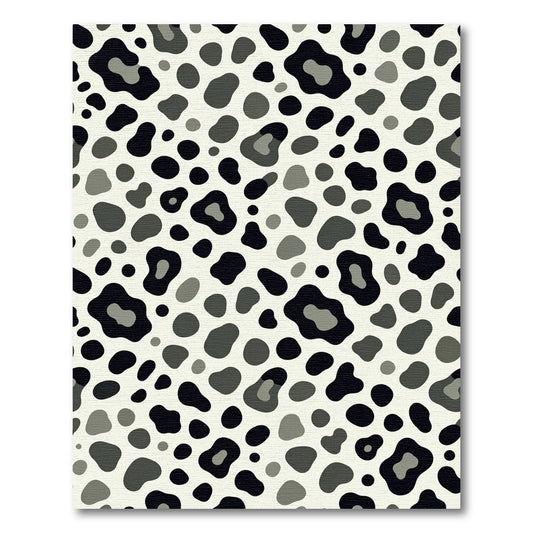 Monochromatic Spotted Animal Print Rug