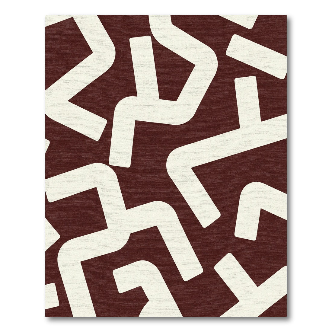 Bold White Abstract Maze Rug