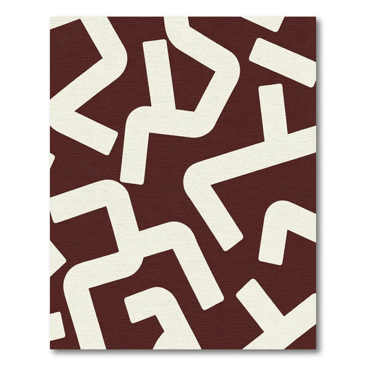 Bold White Abstract Maze Rug