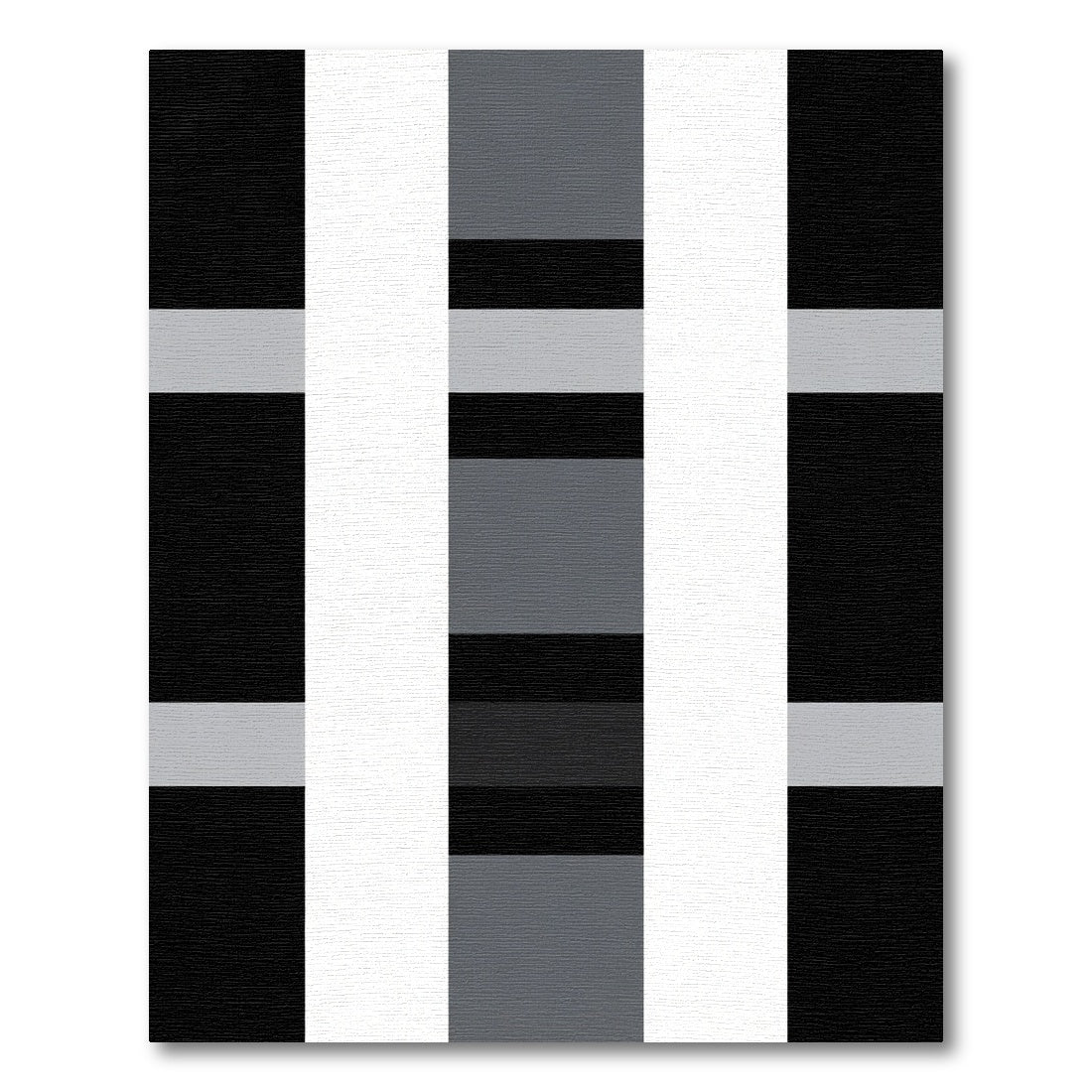 Modern Gray Black Stripe Rug