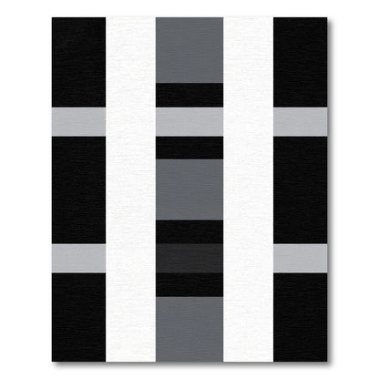 Modern Gray Black Stripe Rug