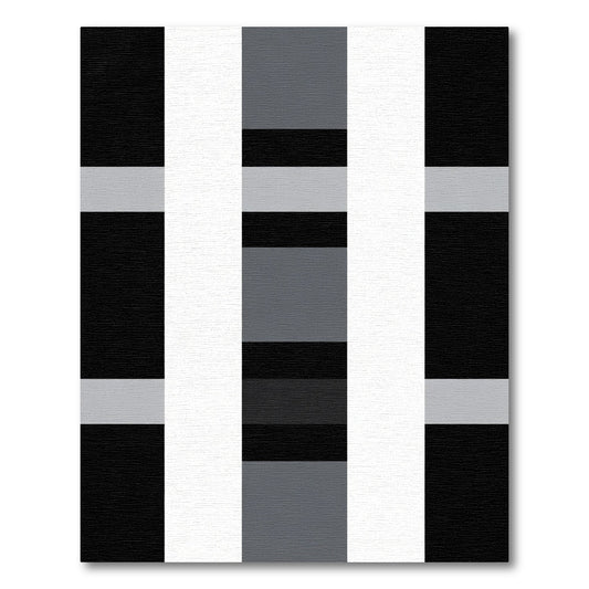 Modern Gray Black Stripe Rug