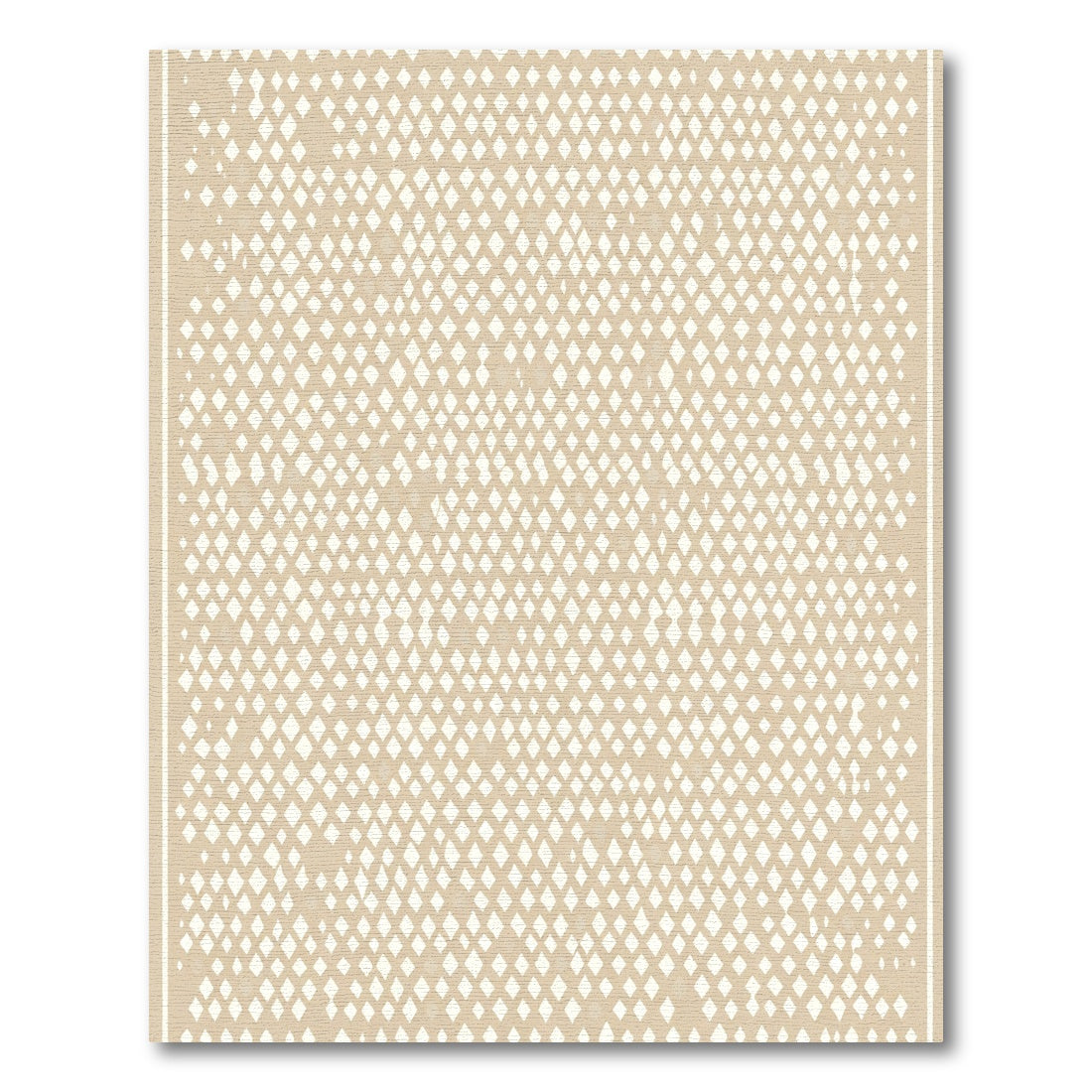Cream Diamond Lattice Textured Rug