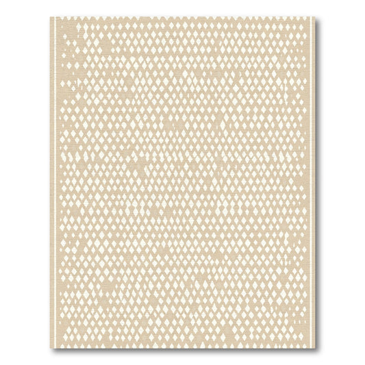 Cream Diamond Lattice Textured Rug