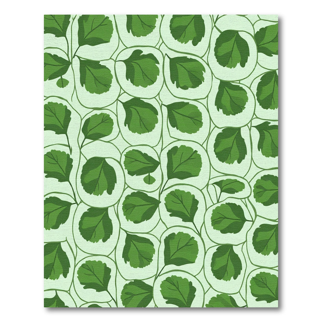 Verdant Green Leafy Vine Arrangement Rug