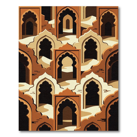 Terracotta Arches Desert Dunes Landscape Rug