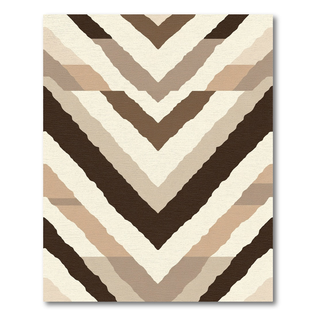 Earthy Clay Chevron Stripe Rug