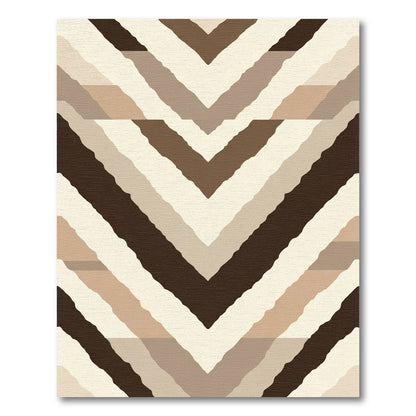Earthy Clay Chevron Stripe Rug