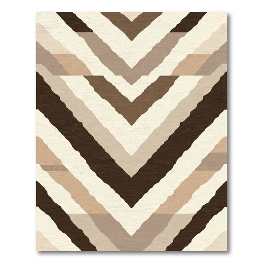 Earthy Clay Chevron Stripe Rug