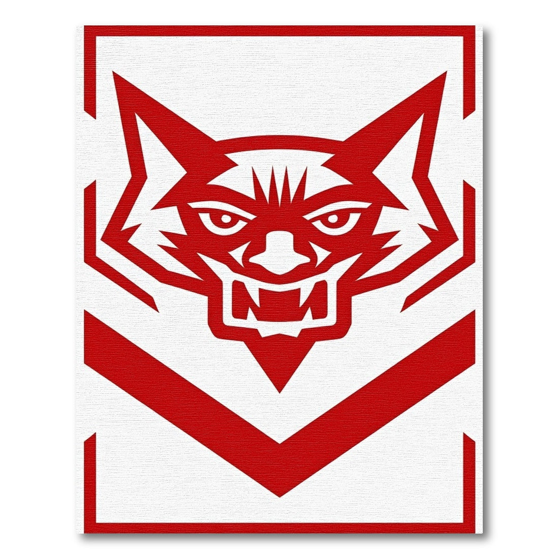 Bold Red Fierce Wolf Head Rug