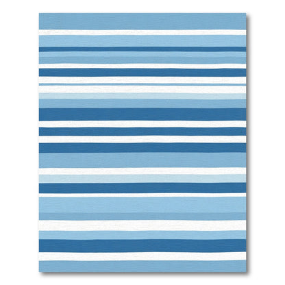 Coastal Blue Graduated Stripes Rug
