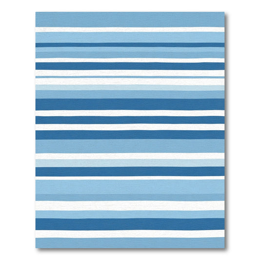 Coastal Blue Graduated Stripes Rug