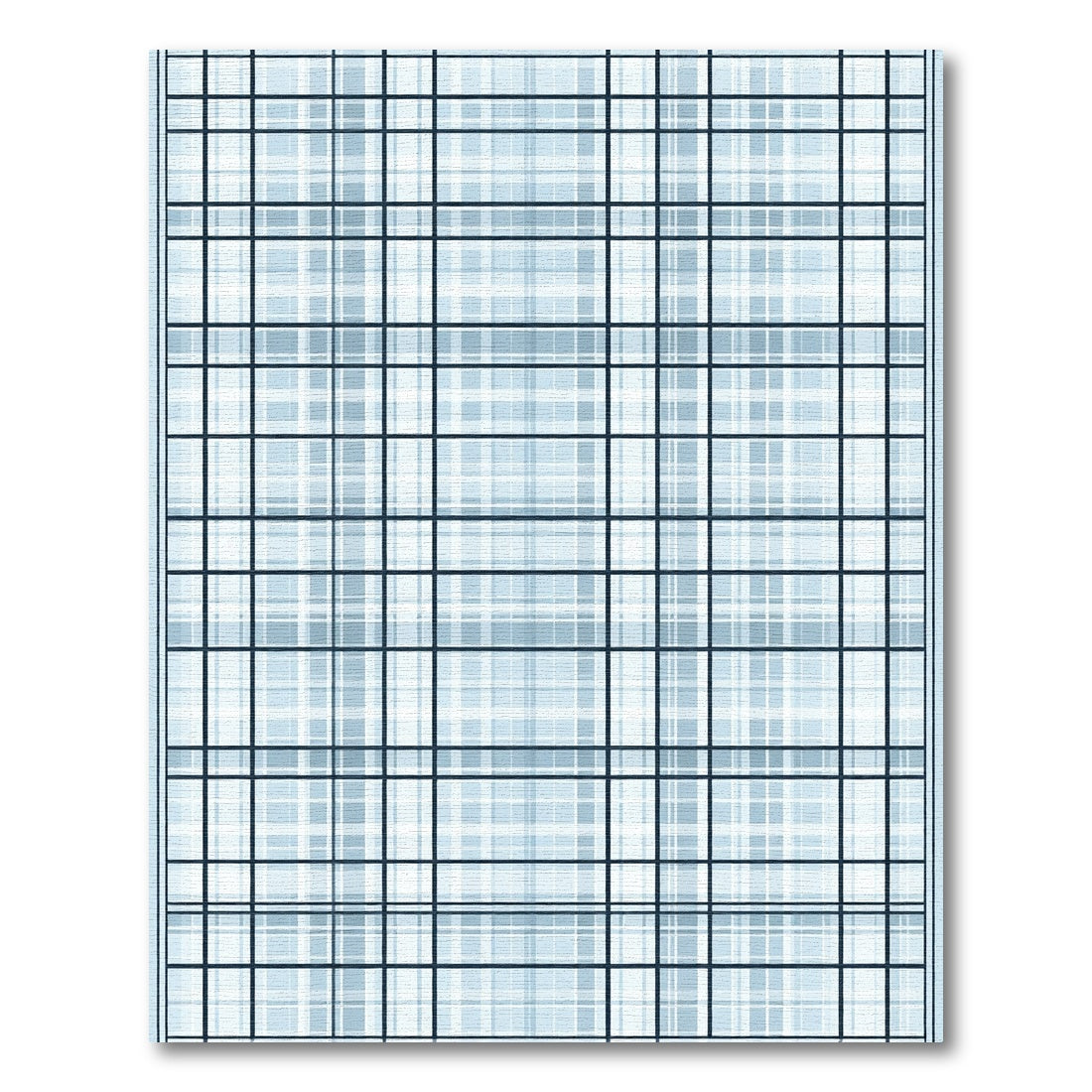 Soft Blue Plaid Lattice Tones Rug